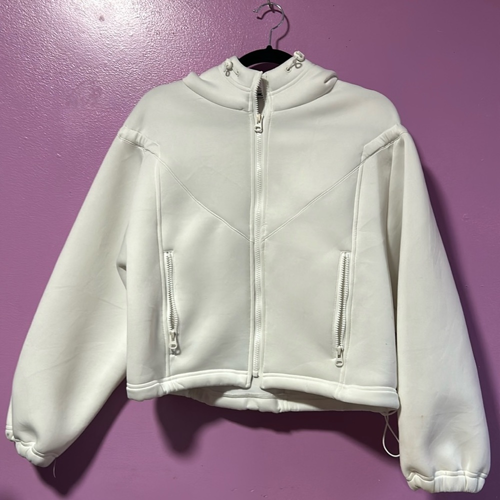 White bomber jacket